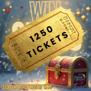 WIN 1250 ENTRIES INTO THE £5K FOR CHRISTMAS RAFFLE