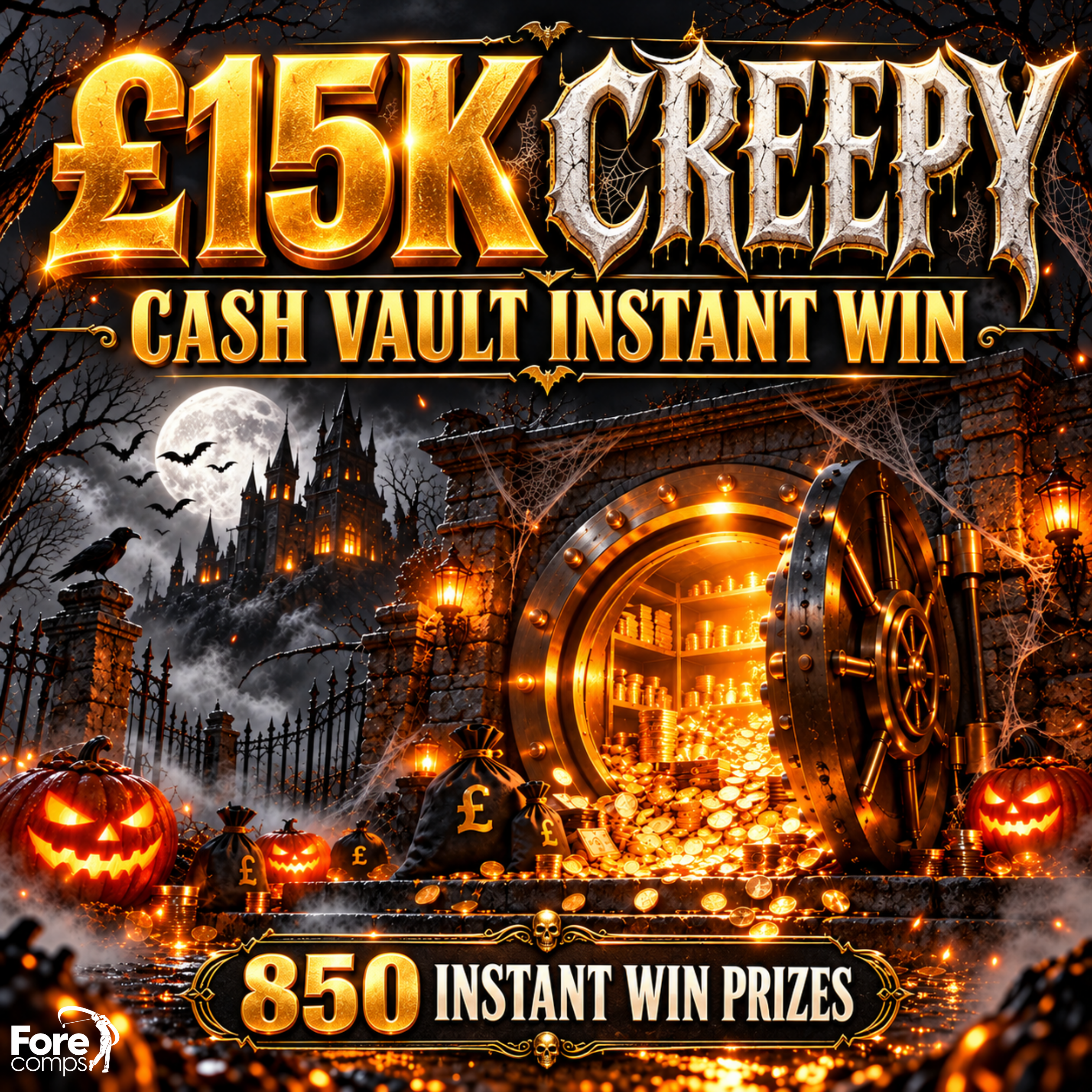 £15K CREEEEEPY CASH VAULT INSTANT WIN - CASH BONUS END PRIZE RISES DAILY