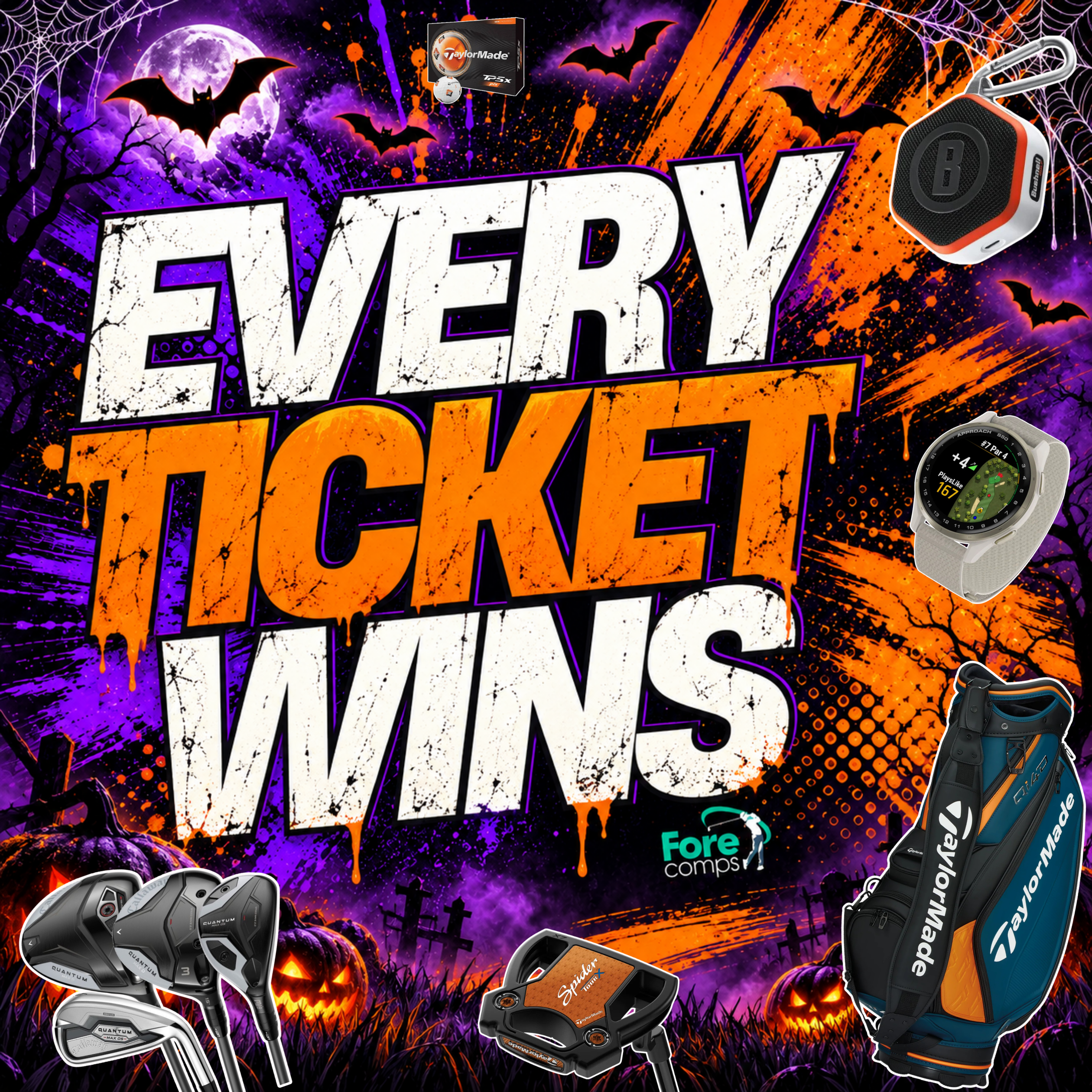 EVERY TICKET WINS HALLOWEEN SPECIAL **CASH BONUS LIVE DRAW END PRIZE**