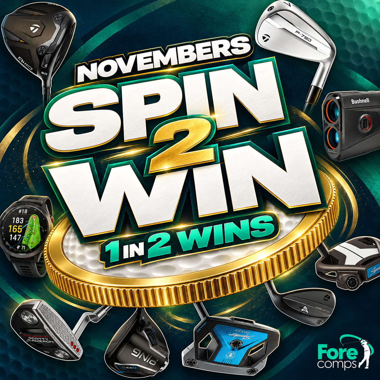 Novembers SPIN 2 WIN !  1in2 WINS ! £125k Worth of PRIZES | Cash Bonus END PRIZE!